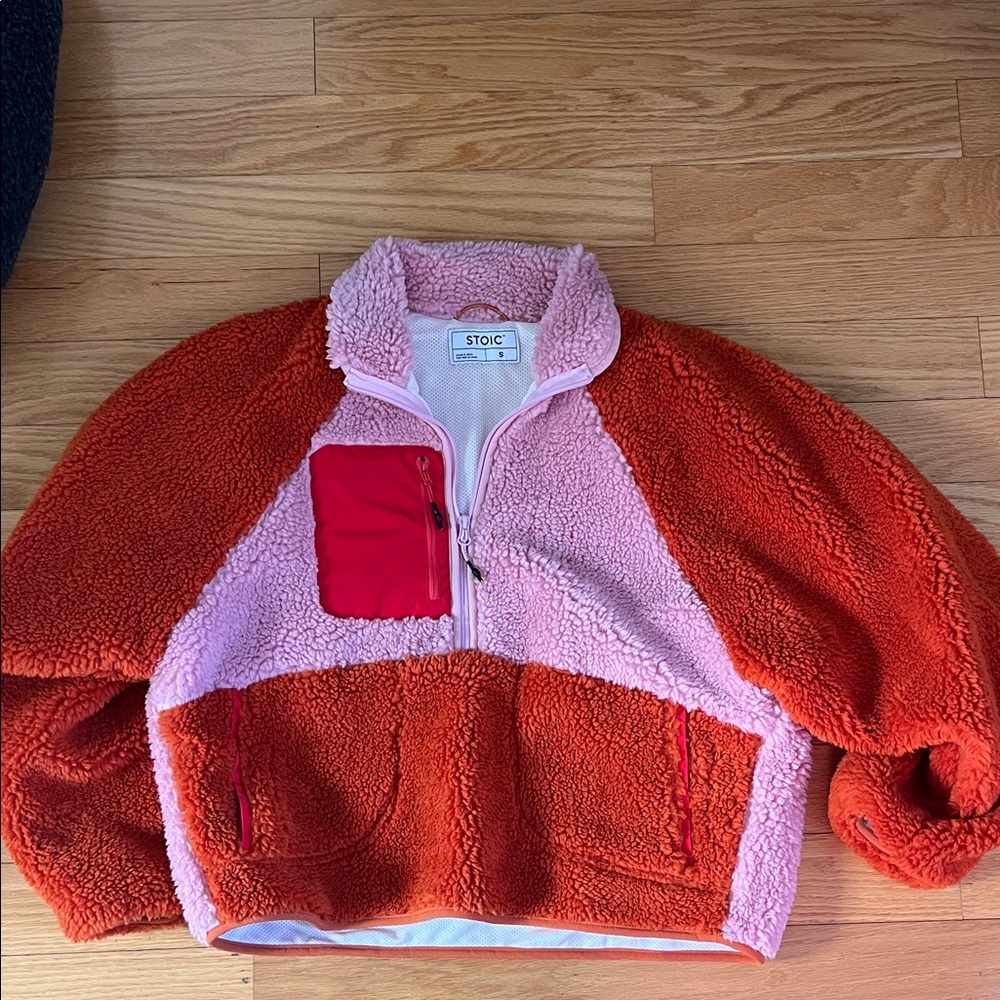 Stoic Women's Pink and Orange Fleece Jacket